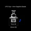 2020 verre UFO / Bubble Cap Spinning Carb Cap avec 6mm Perles saphir pour biseautés bord plat haut fond épais Quartz Banger Nails