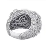 Luxe hommes ton or Hip Hop Animal hibou forme anneau Micro pavé zircon cubique diamants simulés anneaux taille 7-12 Bling bijoux