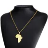 U7 Africa Necklace Gold Color Pendant & Chain African Map Hiphop Gift for Men/Women Ethiopian Jewelry Trendy 4 Colors Free Shipping