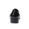 Spiczasty metalowy końcówka męska czarna patent skórzana ryba wzór butów Oxford Formal Business skórzany buty