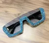 Quadratische Sonnenbrille Damen Damen Übergroße Strass Sonnenbrille Herren Halbrahmen Brille für Damen UV400