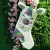 Juldekoration Unicorn Cartoon Animal Plush Hängande Strumpor med ljus godisväska Gåvor Bag Party Festive Supplies ZZA1142