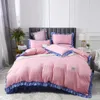 Été Accueil Textile solides en satin de soie Reine taille King Ensembles de literie de luxe Linge de lit Linge de lit housse de couette drap de lit FB2005006