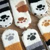 Moda Kadın Çorap Orjinal Peluş Coral Polar Çorap Bayan Tüp sockings Sonbahar Kış Kedi Pençesi Sevimli Kalın Sıcak Uyku Kat Çorap Tide