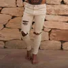 Męskie Ripped Denim Dżinsy Męski Skinny Slim Fit Ołówek Spodnie Casual Hip Hop Spodnie z otworami