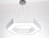 Modern Hexagon LED Lâmpada Pingente Minimalismo Metal Twista Iluminação Luminárias para Escola de escritório Garagem Supermercado