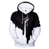 Leite Space Galaxy 3D Impresso Hoodies de Manga Longa Hoodie Moletom Mulheres / Homens Branco Tinta Forme Casaco Engraçado Casaco Roupa de Marca