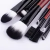 Professionelle 7pcs Red Make-up Pinsel Set Powder Foundation Rouge Lidschatten Eyeliner-Bürste Kosmetik bilden Bürsten-Werkzeuge