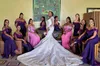Afrykańskie sukienki syreny V Białe suknie ślubne Białe suknie ślubne zamiatać pociąg koronkowy aplikacja Długie rękawy suknia ślubna plus rozmiar
