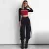 Streetwear Cargo Pants Women Casual Joggers Black High Waist Loose Female Trousers Korean Style Ladies Pants Capri