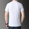 Jacquard Wycinanka V Neck Mężczyzna Tshirt Elastyczność Casual Topy Lato Nowy Oddychający Cool Ice Jedwab Slim Męska Moda Luźna Odzież Tee