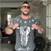 Casual Mens Jogging Esportes T-shirt Bulking T-shirt Homem Ginásio Fitness Bodybuilding Manga Curta T Camisa Treinamento Masculino Treinamento Tee Tops Tops