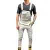 Homens Denim Jeans Dungaree Jardineira Macacão Moto Biker Jeans Calças Calças Sólidos Long Pants Roupa descontraída