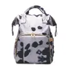 Partihandel Cow Print Diaper Ryggsäck Canvas Mummy Diaper Cow Hide Bag Vattentät Funktionell Barnsäck Diaper Ryggsäck DOM-1081276