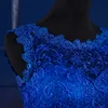 Mulher vestidos de noite pescoço colher rendas até cetim longo azul real borgonha até o chão formal vestido de dama de honra vestidos maxi5860761