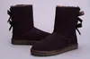Winter Australia Classic Snow Boots High Boots Real Leather Bailey Bowley Bowknot Женский ботинок колен