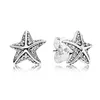 Authentieke 925 sterling zilveren zeester oorbellen set originele doos voor Pandora mode-sieraden CZ Diamond stud oorbel voor vrouwen