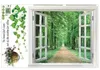 Huge Window 3D Green View Flowers Plant Wall Stickers Art Mural Decal Wallpaper (Intl)