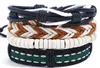 100% lederen armband warme lint kralen weven verstelbare armband mannen combinatie pak armband 4style / 1 set