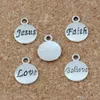 100Pcs/lot Antique Silver Hope Believe Love Faith Jesus Charms Pendants For Jewelry Making Bracelet Necklace Findings 11.5x15.5mm A-23
