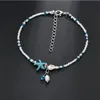 Boho Freshwater Pearl Charm Anklets 여성 맨발 샌들 비드 발목 팔찌 여름 해변 불가사리 구슬 버드 발목 팔찌 발 보석 gb