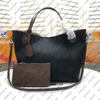 M54351 HINA PM Сумка Tote Женщины Холст Подлинная Теленка Кожа Серебряный Оборудование Сумка Кошелек Ремень Сумка Сумка Бредит Тело