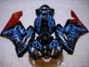 Helt nya Fairings för Honda CBR1000RR 2004 2005 Svart Blå Flames Injicering Mote Fairing Kit CBR 1000 RR 04 05 FF25