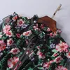 Robes de défilé pour femmes européennes et américaines, nouveau style de printemps, col à manches longues, imprimé floral, le gâteau met la robe de tempérament