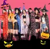 Festa de Halloween cosplay Manto decro Prop para Festival Fancy Dress Crianças Trajes Bruxa Mago Robe Vestido adulto mulheres Traje Capa Crianças