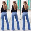 Damer denim flare jeans hög midja för kvinnor skinny denim byxor kvinnliga breda ben stora storlekar byxor