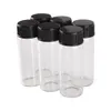 Lots 100 pieces 14ml 22*60mm Glass Bottles with Black Plastic Caps Spice Jars Perfume Bottle Art Crafts