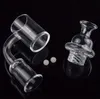 DHL 4mm Bottom Quartz Banger Nail avec Spinning Cyclone Carb Cap Glow in the Dark Luminous Terp Pearls Dab Outil pour Bong en verre