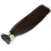 Flat Tip Keratin Hair Extensions 100% Menselijk Braziliaans Remy Haar # 4 Donkerbruin Kleur 0.8G Strand 160G 200s Lot, Free DHL