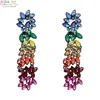 JUJIA good quality multi colors crystal statement earring Trend fashion vintage statement stud Earrings factory price wholesale