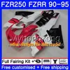 FZRR For YAMAHA FZR-250 FZR 250R FZR250 90 91 92 93 94 95 250HM.1 factory black FZR 250 FZR250R 1990 1991 1992 1993 1994 1995 Fairing kit