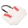 Borsa da baseball con stampa classica 25 pezzi / lotto GA Warehouse Borsa da viaggio bianca da baseball-mamma Borsa da shopping in tela Accessori squadra Tote DOMIL281