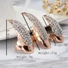 Update Crystal Rhinestone False Nail Ring Cluster Gold Black Paw Talon Cat Claw Rings Punk Rock Fashion Jewelry