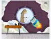 Personnalisé grande fresque murale fond d'écran 3D fantastique Cartoon nordique étoile fusée chambre enfants chambre murale TV décoration murale fond peinture
