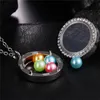 Fashion Big Pearl Cage Locket Pendant necklace For women Elephant Cross Owl Tree Living Memory Beads Glass Magnetic Floating charm Jewelry