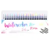 رئيس لينة لوحة مائية القلم 24 لون الكوميديا ​​الرسم بالالوان المائية القلم مجموعة الأطفال الكتابة بالقلم فرشاة ناعمة يمكن غسلها