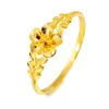 Flor flor design 18k ouro amarelo enchido bela pulseira de mulheres ajusta o presente do bracelete
