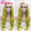 Hotselling Ombre Color green Lace Front Wigs synthetic with Baby Hair cosplay lace frontal Wigs for white/black women Pre-plucked Hairline