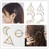 Mode metalen haar clip haaraccessoires voor vrouwen minimalistische sierlijke goud zilveren holle geometrische metalen haarspeld haar clip cirkel driehoek