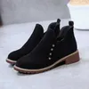 Women Boots Female 4cm heel Flock Ankle Vintage Zip Casual Lady Anti-skip