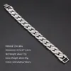 Fashion- 16mm Gold Silver Diamond Mens Luxury Cuban Link Chain Armband Hip Hop Iced Out Rhinestone Rock Rapper smycken gåvor till killar