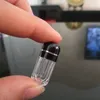 Pequeñas mini cajas de pastillas Contenedor de almacenamiento de botellas de plástico transparente para cápsulas individuales
