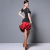 Roupas de dança latina femininas preto e vermelho roupas de prática latina vestido de tango profissional traje dql1224