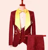 Sur mesure un bouton garçons d'honneur châle revers marié smokings hommes costumes mariage/bal/dîner meilleur homme blazer (veste + pantalon + cravate + gilet) W111