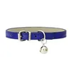 16 Colors Pet Collar With Bell Puppy Cat Strap Necklace PU Material Adjustable Bell Cat Collar Pets Acessorios