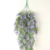 High-grade Lavender Flowers Rattan Artificial Flower Vine 80cm long Lavender Wisteria hanging wisteria rattan for home Decorations